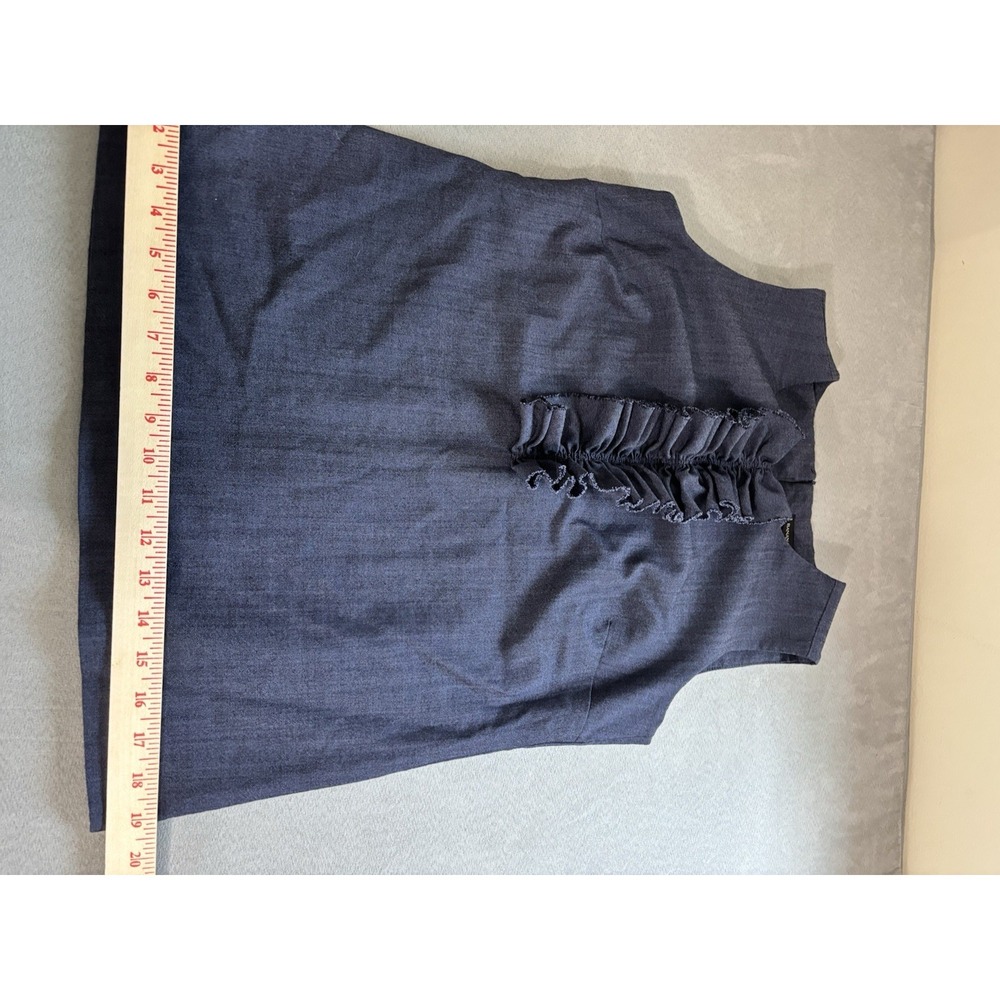Banana Republic Womens Wool Sleeveless Ruffle-Front Suiting Shell Blouse Sz 4 - Picture 11 of 13